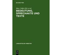 Marc Velde Bedeutung, Sprechakte Und Texte (Copertina rigida)