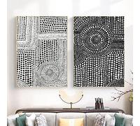 marca generica Astratto Nero Bianco Dot Paillettes Wall Art Canvas Pittura E Stampe Nordic Poster Per Soggiorno Camera Da Letto Complementi Arredo Casa Senza Cornice-50x70cmx2