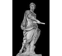 marca generica Imperatore Romano in Bianco e Nero Giulio Scultura Statua di Cesare Poster e Stampe Su Tela Pittura di Arte Della Parete Immagini Decorazione Della Casa Senza Cornice-50X70cm