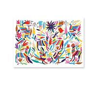 marca generica Otomi Indian Mexican Folk Art Canvas Poster Nursery Wall Art Pittura Stampa Messico Decorazione Immagine Home Decor Regalo viaggiatore Senza cornice-40x60cm