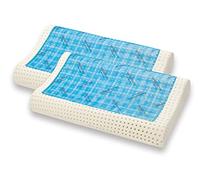 Marcapiuma - Coppia di Cuscini in Memory GEL modello Doppia Onda con fodera 100% COTONE Guanciale Ortopedico FRESCO ESTATE - CALDO INVERNO DISPOSITIVO MEDICO Detraibile 19% dalle tasse Made in Italy