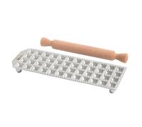 Marcato Stampo per Ravioli, Macchina per Ravioli, Forme per Ravioli Fatti in Casa, Taglio Quadrato da 25 mm, Spazio per Ripieno Abbondante, Mattarello in Legno Incluso, Made in Italy.