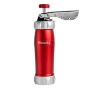 MARCATO Sparabiscotti, Macchina per Biscotti Biscuits Rossa, Alluminio Anodizzato, 20 Forme Incluse, 2 Dimensioni Possibili, 25x10x5 cm, Facile da Usare e Pulire, Linea Design, BI-DES-RSO