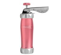 Marcato Sparabiscotti, Siringa per Dolci, Macchina per Biscotti fatti in casa, Accessorio da Pasticceria, in Alluminio Anodizzato, Grandezza Biscotto Regolabile, 20 Trafile Incluse. Colore: Rosa
