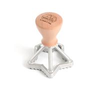 Marcato Stampo per Ravioli e Biscotti, Forme per Ravioli, Formine per Biscotti, in Legno Massello e Alluminio Prossofuso, Stampino a Stella da 50 mm, Linea Premium.