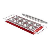 Marcato Stampo per Ravioli, Macchina per Ravioli, Forme per Ravioli Fatti in Casa, Taglio Quadrato da 50 mm, Mattarello in Alluminio Incluso, Made in Italy. Modello: Ravioli Tablet, Rosso