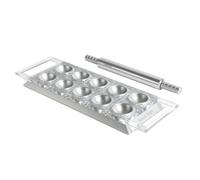 Marcato Stampo per Ravioli, Macchina per Ravioli, Forme per Ravioli Fatti in Casa, Taglio Quadrato da 50 mm, Mattarello in Alluminio Incluso, Made in Italy. Modello: Ravioli Tablet, Argento