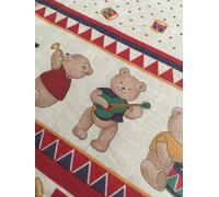 MARCATO tessuto stoffa TEDDY FUN TIME SCAMPOLO PURISSIMO COTONE 3mt ORSETTO RED