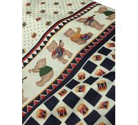 MARCATO tessuto stoffa TEDDY FUN TIME SCAMPOLO PURO COTONE SATIN 3 mt ORSETTO
