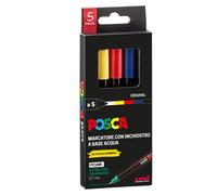 Marcatore a Tempera Uni Posca PC1M Uni-Ball - Punta Tonda - 0,7 mm - M-PC1MR-5P/