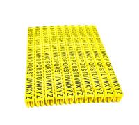 Marcatore Cavi Elettrici Clip for marcatura cavi in plastica m-0 m-1 m-2 m-3 alphabit AZ dimensione cavo 1,5 MQ isolamento giallo(M-1-260PCS-yellow)