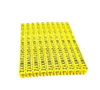 Marcatore Cavi Elettrici Clip for marcatura cavi in plastica m-0 m-1 m-2 m-3 alphabit AZ dimensione cavo 1,5 MQ isolamento giallo(M-2-260PCS-yellow)