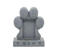 Marcatore commemorativo per il giardino a forma di zampa e cornice per foto, decorazione per esterni in resina per tomba per animali domestici per una lunga durata (pietra tombale grigia)