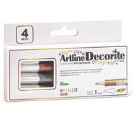 Marcatore Decorite punta tonda Metal. Confezione 4 pezzi