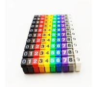 Marcatore numerico per cavi, Confezione da 100 tubi for la marcatura dei cavi di rete, 390 pezzi, numeri multicolori, lettere gialle, 2-8 mm(4-5mm,100PCS 0-9Multicolor)