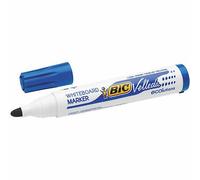 Marcatori a secco per lavagne Bic Velleda® - 452086 Marcatori blu a secco per lavagne con tratto 1,5 mm e punta da 1,5 mm tonda dal fusto di color bianco in confezione da 12 Pz.