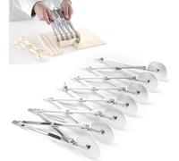 HENDI Tagliapasta regolabili a 7 ruote, divisore multifunzione per pasticceria, rotella tagliapizza, 222x80x(H)55mm, in acciaio inox