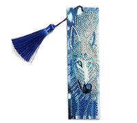 Marcatore per libri in pelle con diamanti 5D a forma speciale con nappe fai da te con motivi squisiti splendidi lustrini in resina lucida semplice processo di produzione per qualsiasi età per creare e