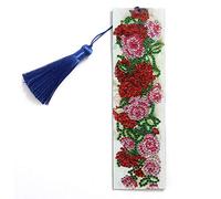 Marcatore per libri in pelle con diamanti 5D a forma speciale con nappe fai da te con motivi squisiti brillanti in resina lucida semplice processo di produzione per qualsiasi età per creare e amici