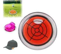 Marcatore per Palline Da Golf Con Clip per Tappo Rotondo E Funzione Di Livellamento, Lettore Portatile E Rimovibile per Green Da Golf, Strumento per La Marcatura Della Linea Delle Palline(Red)