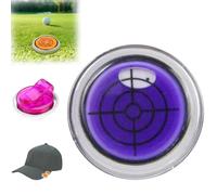 Marcatore per Palline Da Golf Con Clip per Tappo Rotondo E Funzione Di Livellamento, Lettore Portatile E Rimovibile per Green Da Golf, Strumento per La Marcatura Della Linea Delle Palline(Purple)