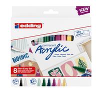 EDDING - 4-SES8N - Marcatore permanente acrilico Start Easy Set Nordic - colori assortiti - Edding - conf. 8 pezzi - 93362 - Conf. da 1 Pz. - 4-SES8N