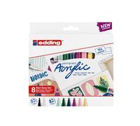 EDDING - 4-SES8N - Marcatore permanente acrilico Start Easy Set Nordic - colori assortiti - Edding - conf. 8 pezzi - 93362 - Conf. da 1 Pz. - 4-SES8N