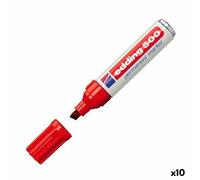 Marcatore permanente Edding 500 Rosso [10 Unità]