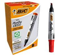 Marcatori permanente Marking a base d'alcool - punta scalpello da 3,70mm a 5,50mm - rosso - Bic - conf. 12 pezzi