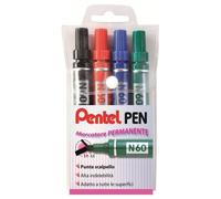 Marcatore permanente Pentel N60 con punt 4 pezzi - 0050504