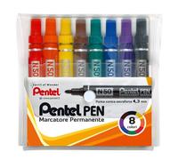 Marcatore permanente Pentel Pen N50 punta conica 4.3 mm assortiti 8 pezzi - N50-