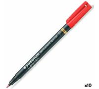 Marcatore permanente Staedtler Lumocolor Rosso 10 Unità