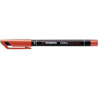 Marcatori permanenti punta fine Stabilo OHPen Universal - 943451 Marcatori rossi con punta fine permanenti con tratto 0,4 mm e punta da 0,4 mm superfine dal fusto color nero in confezione da 10 Pz.