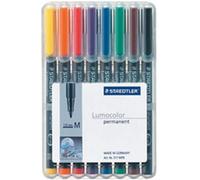 STAEDTLER 317 WP8 Lumocolor Permanent Pen, Medium Line Width, 1.0mm - Assorted C