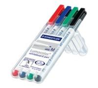 Marcatore Staedtler Lumocolor 301-WP4 4 colori punta media