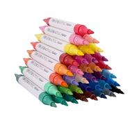 Marcatori acrilici per vernice - penne acriliche 36x per | Penna a doppia testa impermeabile a 72 colori | Forniture professionali per disegno a doppia punta per calligrafia met