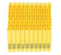 Marcatori auricolari per bestiame, Marchi auricolari for bestiame 100 pezzi multicolore N. 001-100 Plastica di nylon con digitazione laser(Yellow)