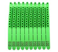 Marcatori auricolari per bestiame, Marchi auricolari for bestiame 100 pezzi multicolore N. 001-100 Plastica di nylon con digitazione laser(Green)