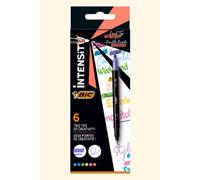 Marcatori BIC Intensity Dual Tip 6 pezzi Colori Scuri Punta Biselata/Punta Fina 0,4 mm