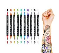 Marcatori Del Corpo - 10 Pezzi Tatuaggi A Doppia Punta | Painting Per Il Viso Temporaneo | Penne Versatili Per Vernici Per Body Art Ideali Per Il Disegno Sicuro Per La Pelle, I Cosplayer Per Bambini D