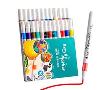 Marcatori di vernice per bambini,Marcatori di vernice per bambini - Penna fine per rupestre,Forniture artistiche, colori artigianali, impermeabile, ad asciugatura rapida per carta, ceramica