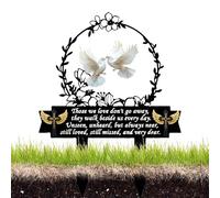 Marcatori gravi, decorazioni da giardinaggio Grave | 2D cimitero acrilico cimitero per esterni, eleganti marcatori di tombe commemorative per il cimitero, il cuore e la forma di traversata per l