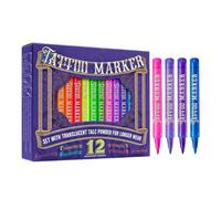 Marcatori Lavabili per la Pelle del Corpo Kit di 12 pezzi Stencil