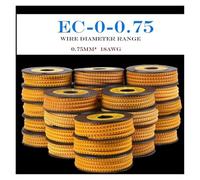 Marcatori per cavi, Segnacavi for cavi 1000 pezzi EC-0/1 Numeri Lettere Gialle Dimensioni multiple(E-0-0.5,A (1000PCS) yellow)