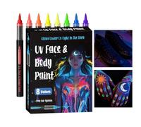 Marcatori per la Pelle Lavabili 18 Pezzi Temporanei Fluorescenti Sicuri | Kit Stencil Body Paint per Bambini e Adulti Per Concerti Feste a Tema Festival Cosplay Halloween e Teatro