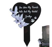 Marcatori per memoriali - Targhe a forma di cuore su cimitero resistenti alle intemperie | Bacchette commemorative impermeabili per giardino, luogo di sepoltura, luogo di lutto, famiglia e amici