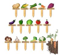 Marcatori per piante, set di etichette da giardino, paletti in legno, identificatori del nome delle verdure per serra, indicatori di di fiori di Herrb per aiuole rialzate da esterno, giardinaggio