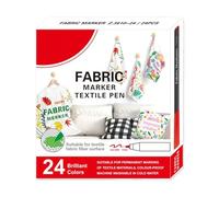 Marcatori Per Tessuti, 12/24 Colori Pennarelli Pittura Per Tela, Penna Lavabile per Pittura su Stoffa, Ideale per Lavatrice, Cotone, Poliestere, Graffiti, Casa, Esterno, Tovaglie Ceramiche e
