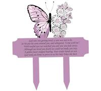 Marcatori per tombe Pali commemorativi a farfalla per cimitero 13, 2'' Targhe commemorative in metallo Marcatori per tombe impermeabili per esseri umani Pali da giardino Decorazioni per cimiteri per