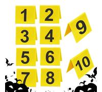 Marcatori per torta del crimine - Decorazioni | Polices Marcatori | Marcatori gialli | Carte numeriche detective Evidence | Decorazioni misteriose per lavori di casa